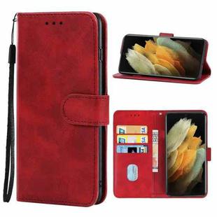 Leather Phone Case For Samsung Galaxy S21 Ultra 5G(Red)