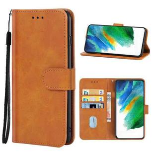Leather Phone Case For Samsung Galaxy S21 FE 5G(Brown)