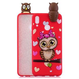 For Huawei Y9 (2019) Shockproof Cartoon TPU Protective Case(Red Owl)