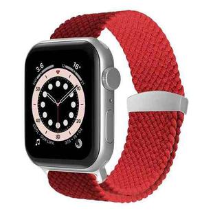 Nylon Braid Watch Band For Apple Watch Series 9&8&7 41mm / SE 3&SE 2&6&SE&5&4 40mm / 3&2&1 38mm(Red)