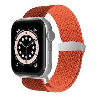 Nylon Braid Watch Band For Apple Watch Series 9&8&7 41mm / SE 3&SE 2&6&SE&5&4 40mm / 3&2&1 38mm(Bright Orange)