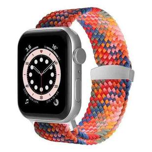 Nylon Braid Watch Band For Apple Watch Series 8&7 41mm / SE 2&6&SE&5&4 40mm / 3&2&1 38mm(Colorful Pink)