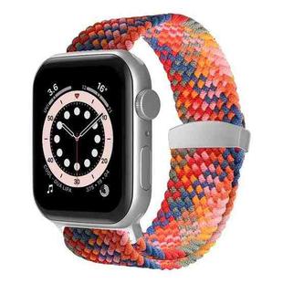Nylon Braid Watch Band For Apple Watch Ultra 49mm / Series 8&7 45mm / SE 2&6&SE&5&4 44mm / 3&2&1 42mm(Colorful Pink)