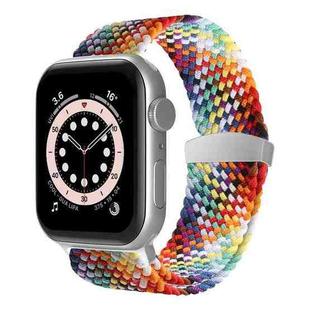 Nylon Braid Watch Band For Apple Watch Ultra 49mm / Series 8&7 45mm / SE 2&6&SE&5&4 44mm / 3&2&1 42mm(Rainbow)