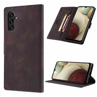 For Samsung Galaxy A13 5G TAOKKIM Calf Texture Leather Phone Case(Coffee)