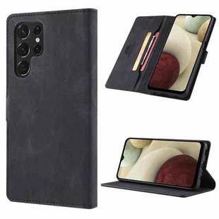 For Samsung Galaxy S22 Ultra 5G TAOKKIM Calf Texture Leather Phone Case(Black)