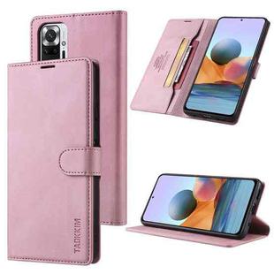 For Xiaomi Mi 11T / 11T Pro TAOKKIM Calf Texture Leather Phone Case(Pink)
