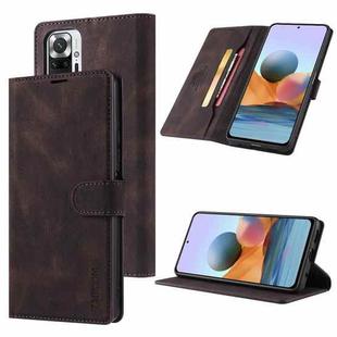 For Xiaomi Redmi Note 11 Pro / Note 11 Pro Max TAOKKIM Calf Texture Leather Phone Case(Coffee)