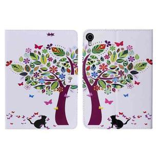 Colored Drawing Horizontal Flip Leather Tablet Case For iPad mini 6(Cat and Tree)