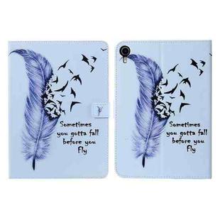 Colored Drawing Horizontal Flip Leather Tablet Case For iPad mini 6(Feather)