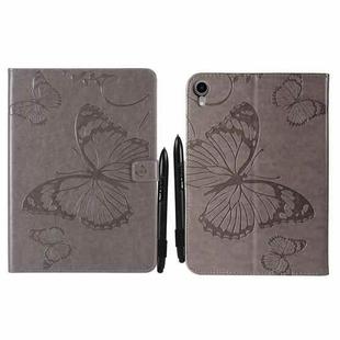 Pressed Printing Butterfly Pattern Horizontal Flip Leather Tablet Case For iPad mini 6(Grey)
