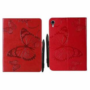 Pressed Printing Butterfly Pattern Horizontal Flip Leather Tablet Case For iPad mini 6(Red)
