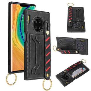 For Huawei Mate 30 Pro Wristband Wallet Leather Phone Case(Black)