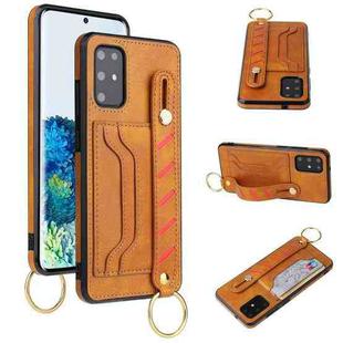 For Samsung Galaxy Note20 Wristband Wallet Leather Phone Case(Yellow)