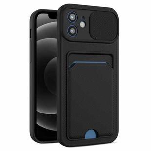 Sliding Camshield Card TPU+PC Case For iPhone 12 Pro(Black)