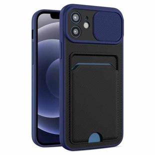 Sliding Camshield Card TPU+PC Case For iPhone 11(Dark Blue)