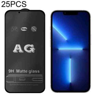 For iPhone 13 / 13 Pro 25pcs AG Matte Frosted Full Cover Tempered Glass Film