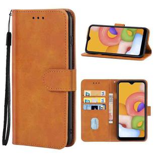 For Samsung Galaxy A01 Leather Phone Case(Brown)