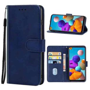 For Samsung Galaxy A21s Leather Phone Case(Blue)