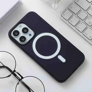 For iPhone 13 Pro Max Silicone Magsafe Phone Case (Dark Blue)