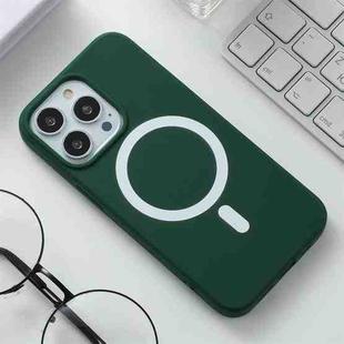 Silicone Magsafe Phone Case For iPhone 13 mini(Dark Green)