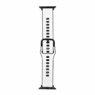 Litchi TPU Watch Band For Apple Watch Series 8&7 41mm / SE 2&6&SE&5&4 40mm / 3&2&1 38mm(White Black)