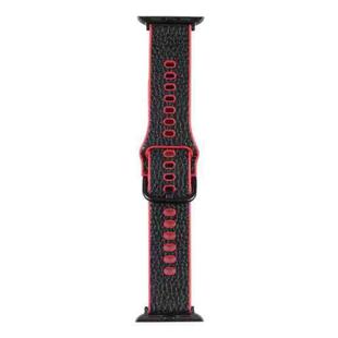 Litchi TPU Watch Band For Apple Watch Ultra 49mm / Series 8&7 45mm / SE 2&6&SE&5&4 44mm / 3&2&1 42mm(Black Red)