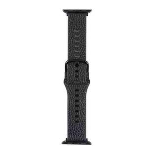 Litchi TPU Watch Band For Apple Watch Ultra 49mm / Series 8&7 45mm / SE 2&6&SE&5&4 44mm / 3&2&1 42mm(Black)