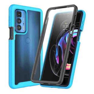 For Motorola Edge 20 Pro Starry Sky PC + TPU Phone Case with PET Film(Sky Blue)