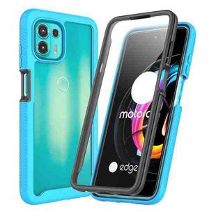 For Motorola Edge 20 Lite Starry Sky PC + TPU Phone Case with PET Film(Sky Blue)