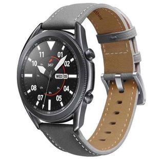 For Samsung Galaxy Watch4 40mm/44mm Leather Strap Watch Band(Grey)