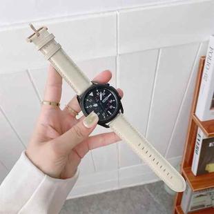 For Samsung Galaxy Watch4 40mm/44mm Leather Strap Watch Band(Beige)