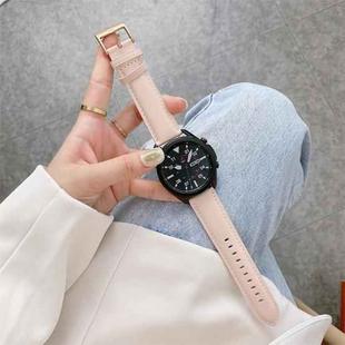 For Samsung Galaxy Watch4 40mm/44mm Leather Strap Watch Band(Light Pink)