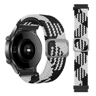 For Samsung Galaxy Watch4 40mm/44mm Nylon Braided Elasticity Watch Band(Black White)