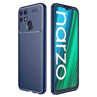 For OPPO Realme Narzo 50A Carbon Fiber Texture Shockproof TPU Phone Case(Blue)