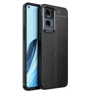 For OPPO Reno7 Pro 5G Litchi Texture Shockproof Phone TPU Case(Black)