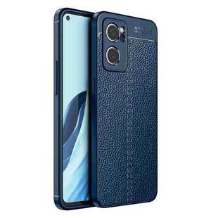 For OPPO Reno7 5G Litchi Texture Shockproof Phone TPU Case(Blue)