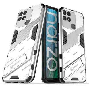 For OPPO Realme Narzo 50A Punk Armor 2 in 1 PC + TPU Shockproof Phone Case with Invisible Holder(White)