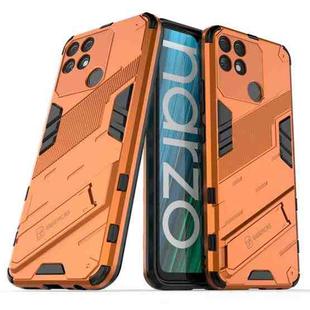 For OPPO Realme Narzo 50A Punk Armor 2 in 1 PC + TPU Shockproof Phone Case with Invisible Holder(Orange)