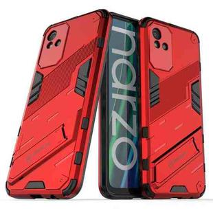 For OPPO Realme Narzo 50i Punk Armor 2 in 1 PC + TPU Shockproof Phone Case with Invisible Holder(Red)