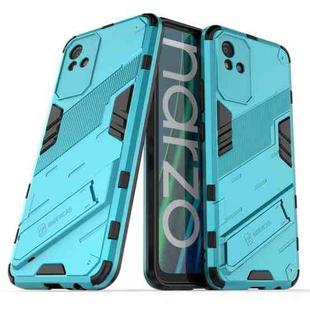 For OPPO Realme Narzo 50i Punk Armor 2 in 1 PC + TPU Shockproof Phone Case with Invisible Holder(Blue)