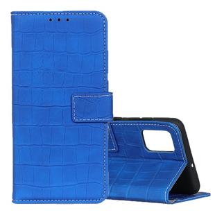 For Galaxy S20 Magnetic Crocodile Texture Horizontal Flip Leather Case with Holder & Card Slots & Wallet(Blue)