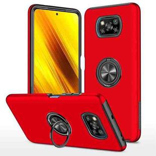 For Xiaomi Poco X3 NFC / X3 PC + TPU Magnetic Phone Case with Invisible Ring Holder(Red)