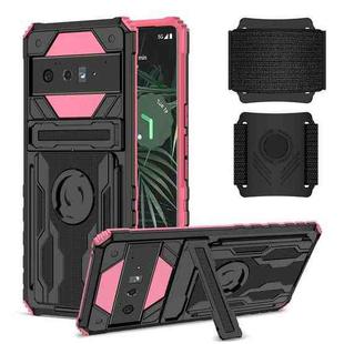 For Google Pixel 6 Pro Armor Wristband Phone Case(Pink)