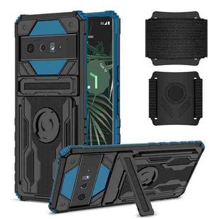 For Google Pixel 6 Pro Armor Wristband Phone Case(Blue)