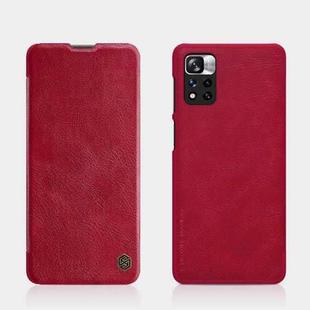 For Xiaomi Redmi Note 11 Pro China / 11 Pro+ Global / Mi 11i / 11i  5G NILLKIN QIN Series Crazy Horse Texture Leather Case(Red)
