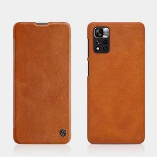 For Xiaomi Redmi Note 11 Pro China / 11 Pro+ Global / Mi 11i / 11i  5G NILLKIN QIN Series Crazy Horse Texture Leather Case(Brown)