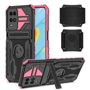 For OPPO A54 Armor Wristband Phone Case(Pink)