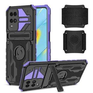 For OPPO A54 Armor Wristband Phone Case(Purple)
