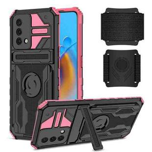 For OPPO A74 Armor Wristband Phone Case(Pink)